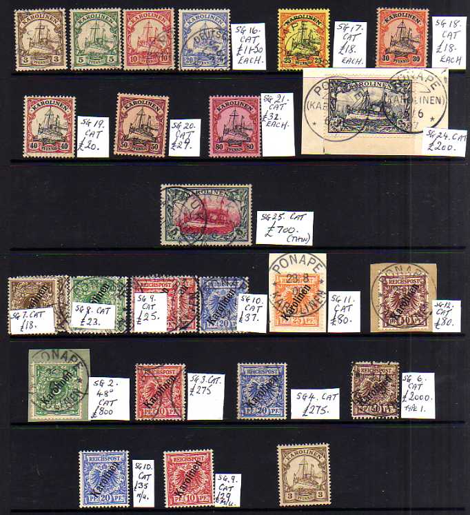 GERMAN COLONIES: CAROLINE ISLANDS: MAINLY USED COLLECTION WITH 1899-1900 OVERPRINTS, 1901-10 3m ON P