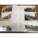 A COLLECTION OF POSTCARD SIZE PHOTOS AND SOME POSTCARDS OF RAILWAY ENGINES, ETC. IN SIX ALBUMS (APPR
