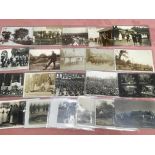 MIXED RP UK POSTCARDS, RAILWAY ACCIDENTS, ROYAL VISITS, COGGESHALL WW1 BOMB CRATER, MILITARY, SUFFOL