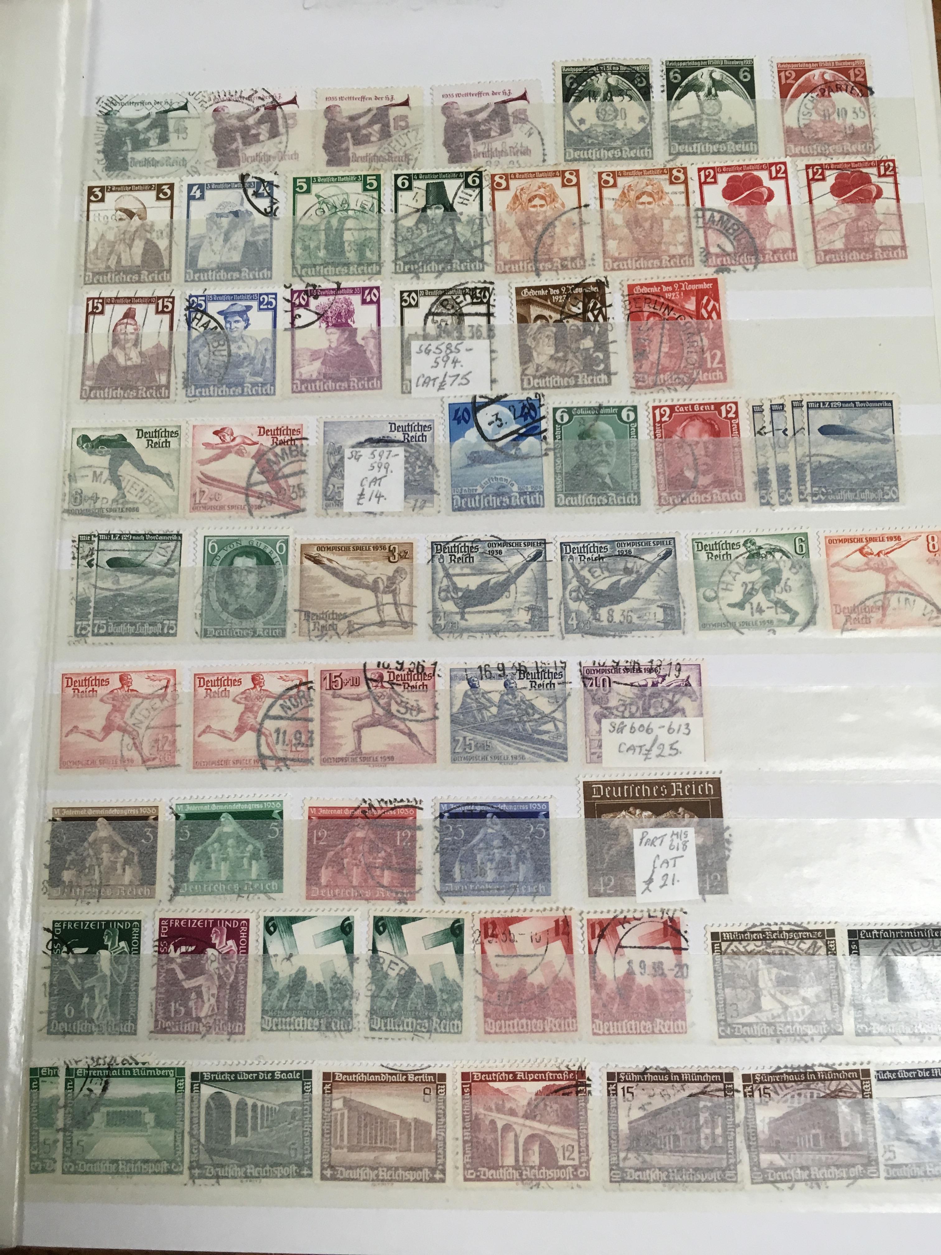 GERMANY: STOCKBOOK WITH 1933-45 THIRD REICH USED COLLECTION, CHARITY SETS, BROWN RIBBON ISSUES, MNIS - Image 2 of 4