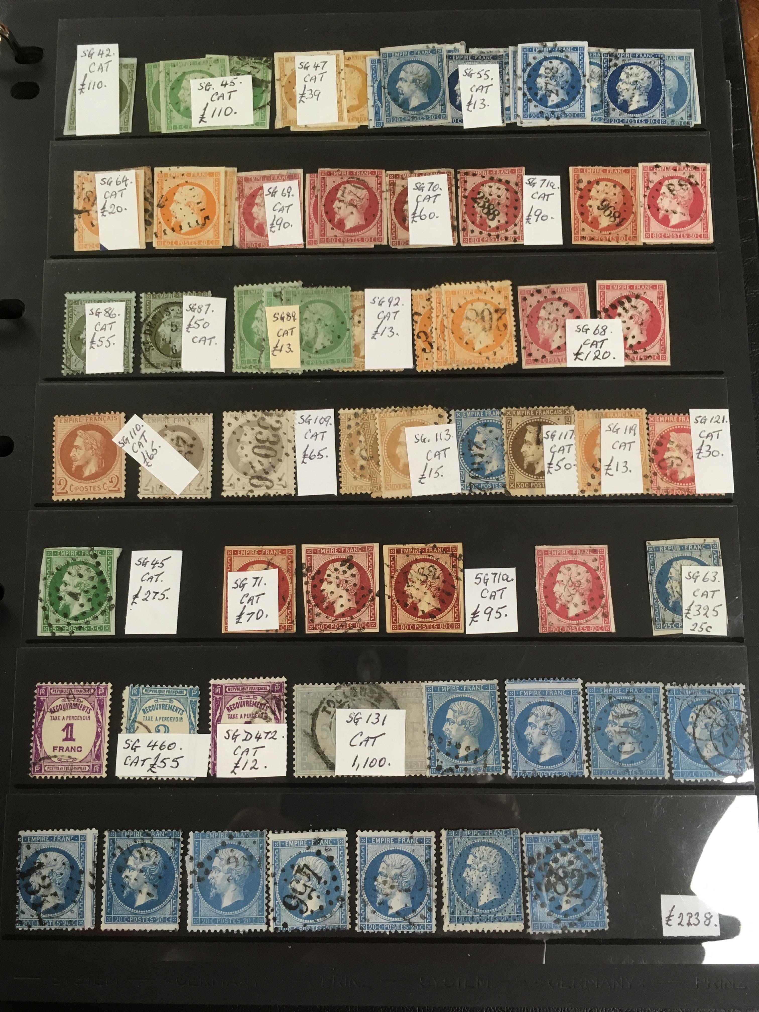 FRANCE: 1849-1944 MAINLY USED COLLECTION ON HAGNERS IN A BINDER. GOOD RANGE OF NAPOLEON AND CERES HE