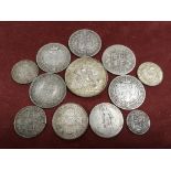 GB COINS: TUB OF VICTORIAN AND EDWARDIAN SILVER COINS INCLUDING 1889 CROWN, ALSO WILLIAM 3rd SHILLIN