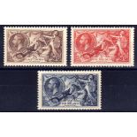 GB: 1934 RE-ENGRAVED SEAHORSES SET UNMOUNTED MNH, EVENLY TONED GUM SG 450 - 452