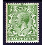 GB: 1913 MULTIPLE CYPHER ½d UNMOUNTED MNH, LIGHT GUM TONING, GOOD PERFS SG 397