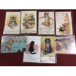 LOUIS WAIN POSTCARDS INCLUDING EARLIER TYPES, SOME FAULTS (8)