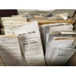 BOX OF MIXED EPHEMERA INCLUDING LOCAL SALE PARTICULARS (APPROX. 190 ITEMS)