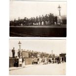 NORFOLK: DISS: TWO RP POSTCARDS SHOWING NORFOLK REGIMENT SOLDIERS ON STATION PLATFORM