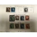 BELGIUM: BOX WITH COLLECTIONS IN SIX VOLUMES, USED FROM 1849 EPAULETTES; OG INCLUDING 1948 MONUMENTS