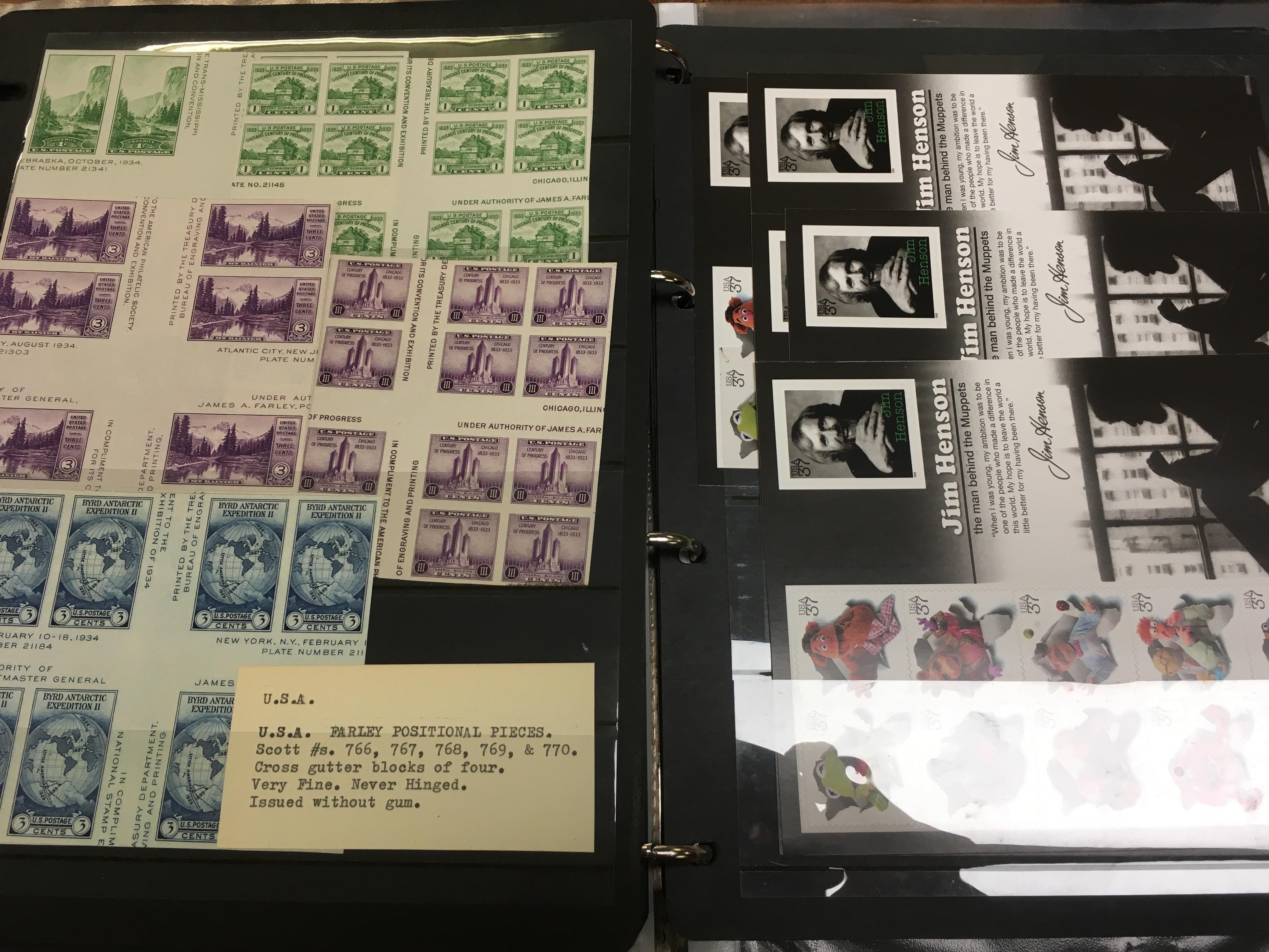 USA: BOX VARIOUS IN BINDER AND LOOSE, GOOD QUANTITY OF MINT BLOCKS, BOOKLETS, ETC.