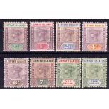 LEEWARD ISLANDS: 1890 SET OG OR PART OG, SOME GUM TONING SG 1-8