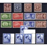 GB: KG6 HIGH VALUES OG OR MNH SELECTION INCLUDING 1939-48 10/- DARK BLUE, 1948 WEDDING £1 (5) ETC. (