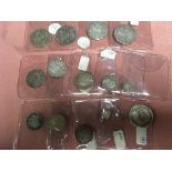TUB OF GB GEORGE 3rd EARLIER SILVER COINS WITH 1787 SHILLINGS (4), SIXPENCE (3), THREEPENCE (4), PEN