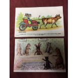 1906-7 USED LOUIS WAIN SIGNED POSTCARDS, FAULKNER "FORFEITS" AND WRENCH SERIES "A BREAKDOWN" (2)