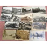 MIXED POSTCARDS INCLUDING CROMER EXPRESS CRASH RP BY GOTHARD, EMNETH POST OFFICE, SELLINDGE RP, ETC.