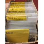 BOX WITH EX DEALERS POSTCARD STOCK: RAILWAYS WITH ROLLING STOCK, OFFICIALS, OVERSEAS, STATIONS WITH