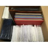 GB: BOX WITH 1978-83 PRESENTATION PACKS, MINT AND USED TO 1981 IN THREE STOCKBOOKS, ALBUM OF FDC AND