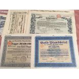 PACKET OF MAINLY GERMAN c1920-23 INFLATION PERIOD SHARE CERTIFICATES (APPROX. 20)