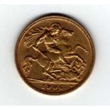 GB GOLD COINS: HALF SOVEREIGN, 1906