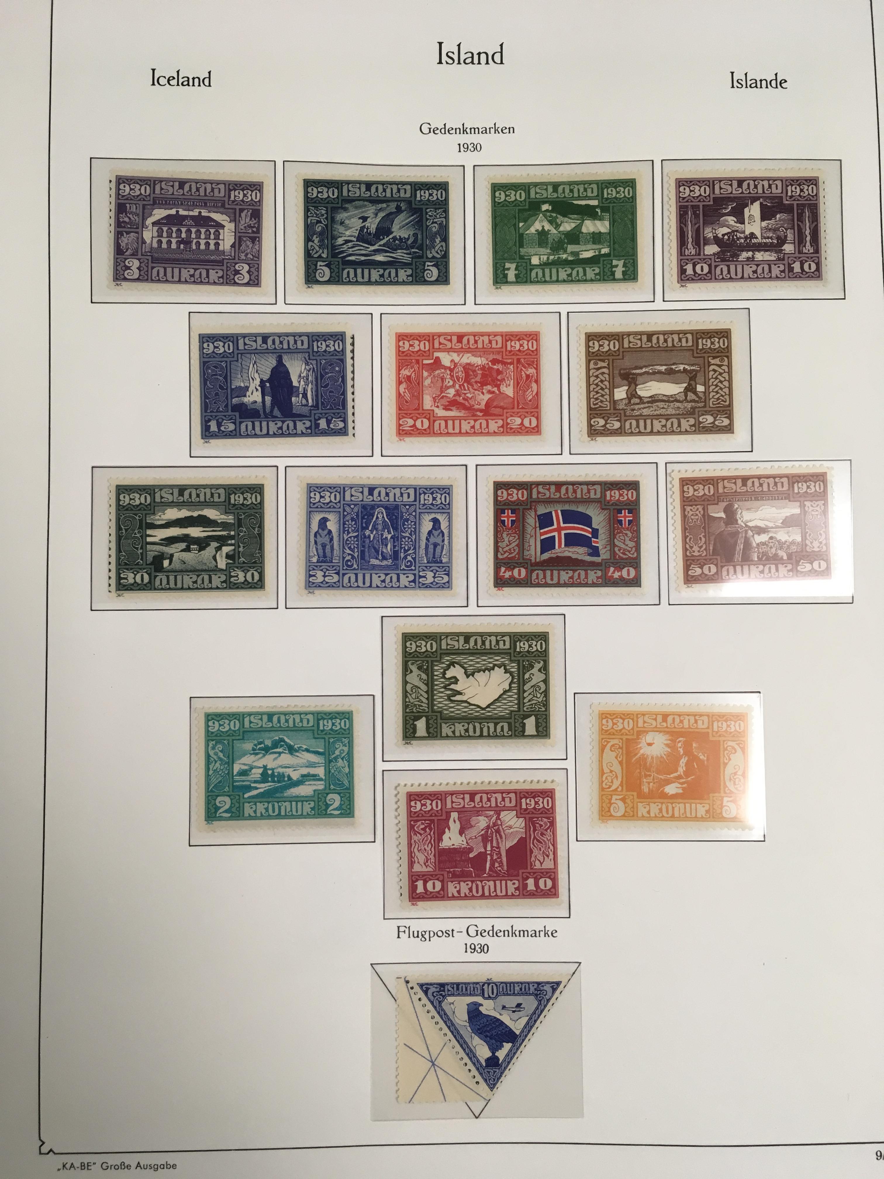 ICELAND: MAINLY MINT COLLECTION TO ABOUT 2000 IN TWO PRINTED ALBUMS, 1930 MILLENARY SET, OG 1931 ZEP - Image 2 of 2