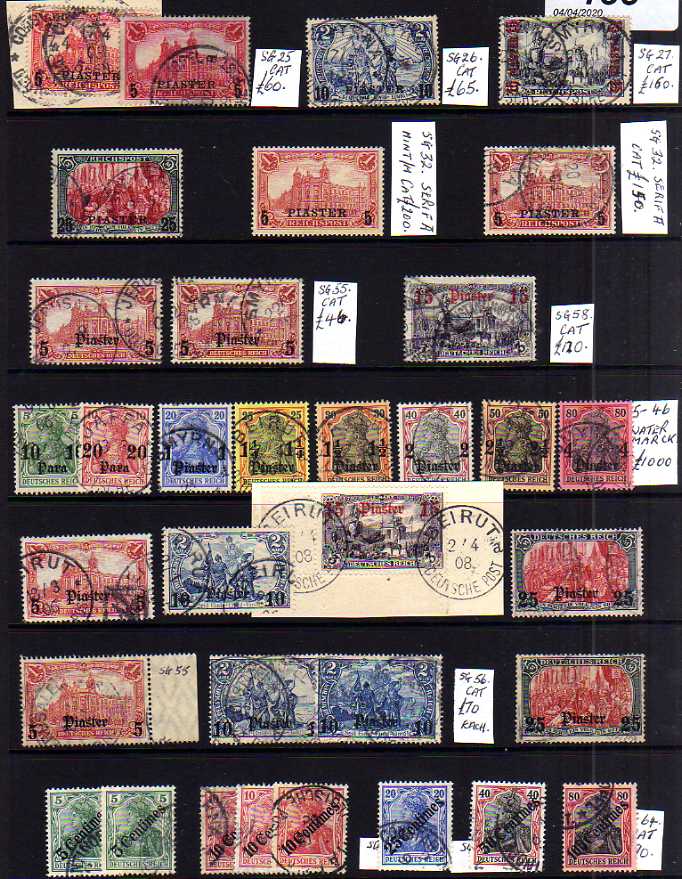 GERMAN POST OFFICES IN TURKISH EMPIRE: MAINLY USED COLLECTION WITH SETS AND HIGH VALUES, SHADES, POS