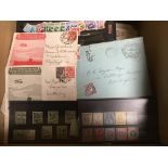 GB: BOX OF VARIOUS ON STOCKCARDS AND LOOSE,