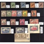 GERMAN COLONIES: MARIANA ISLANDS: MAINLY USED COLLECTION, OVERPRINTS TO 50pf (NOT GUARANTEED), 1901