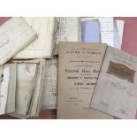 BOX WITH A QUANTITY LOCAL AND OTHER DOCUMENTS, SALE PARTICULARS FOR FLIXTON HALL 1920, SHOTFORD HALL