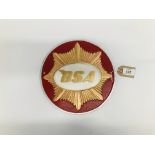 BSA MOTORCYCLE PLAQUE RED