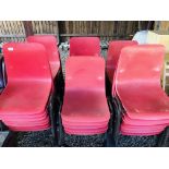 35 RED SEAT STACKING CHAIRS