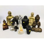 9 VARIOUS EASTERN DEITY FIGURES & HEADS