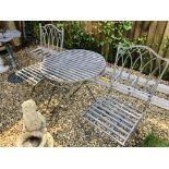 FOLDING METAL GARDEN SET COMPRISING OF A FOLDING CIRCULAR TABLE & 2 MATCHING FOLDING CHAIRS