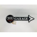 AUDI GARAGE ARROW SIGN