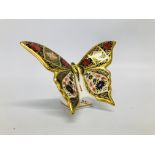 ROYAL CROWN DERBY BUTTERFLY CELEBRATING THE GOLDEN ANNIVERSARY OF OLD IMARI SOLID GOLD BAND