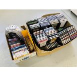 BOX OF AUDIO CD'S PLUS BOX OF DVD'S,