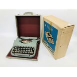 SILVER-REED PORTABLE TYPEWRITER (BOXED) + 4 BOXES OF TYPEWRITER RIBBONS + ANOTHER PORTABLE