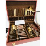 CANTEEN OF BRONZE & HARDWOOD CUTLERY + VARIOUS OTHER CASED CUTLERY