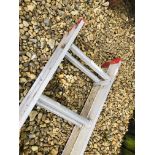 A THIRTEEN TREAD ALUMINIUM DOUBLE EXTENSION LADDER