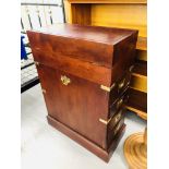 A REPRODUCTION MILITARY STYLE HARDWOOD WRITING DESK