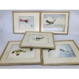 QUANTITY OF AVIATION RELATED PICTURES TO INCLUDE 2 X FRAMED WATERCOLOUR BE 2'S BEARING SIGNATURE