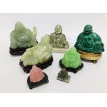 COLLECTION OF 7 BUDDHA ORNAMENTS TO INCLUDE JADE ETC.