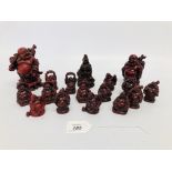 COLLECTION OF 16 BUDDHA FIGURES RANGING IN SIZE FROM 4CM - 12CM + 1 EASTERN DAILY FIGURE