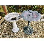 TWO MODERN GARDEN BIRD BATHS