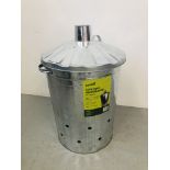 AS NEW GALVANISED INCINERATOR - SOLD AS SEEN