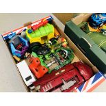 3 BOXES CONTAINING ASSORTMENT OF CHILDRENS TOYS & GAMES TO INCLUDE SOME VINTAGE JIGSAWS,