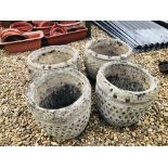 TWO PAIRS OF STONEWORK GARDEN PLANTERS - HEIGHT 35CM,