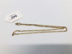 A 9CT GOLD FIGARO LINK NECKLACE