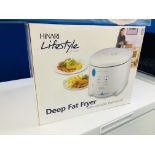 A KENWOOD FOOD PROCESSOR BOXED WITH ACCESSORIES AND A BOXED VINARI DEEP FAT FRYER - SOLD AS SEEN