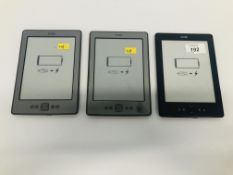 3 AMAZON KINDLES - SOLD AS SEEN