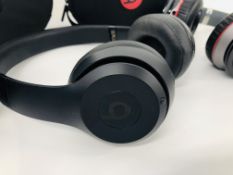 6 PAIRS OF HEADPHONES MARKED BEATS TO INCLUDE SOLO 3 WIRELESS - SOLD AS SEEN