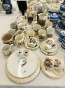 A COLLECTION OF VARIOUS COMMEMORATIVE WARE TO INCLUDE MUGS AND JUGS OF VARYING AGES,